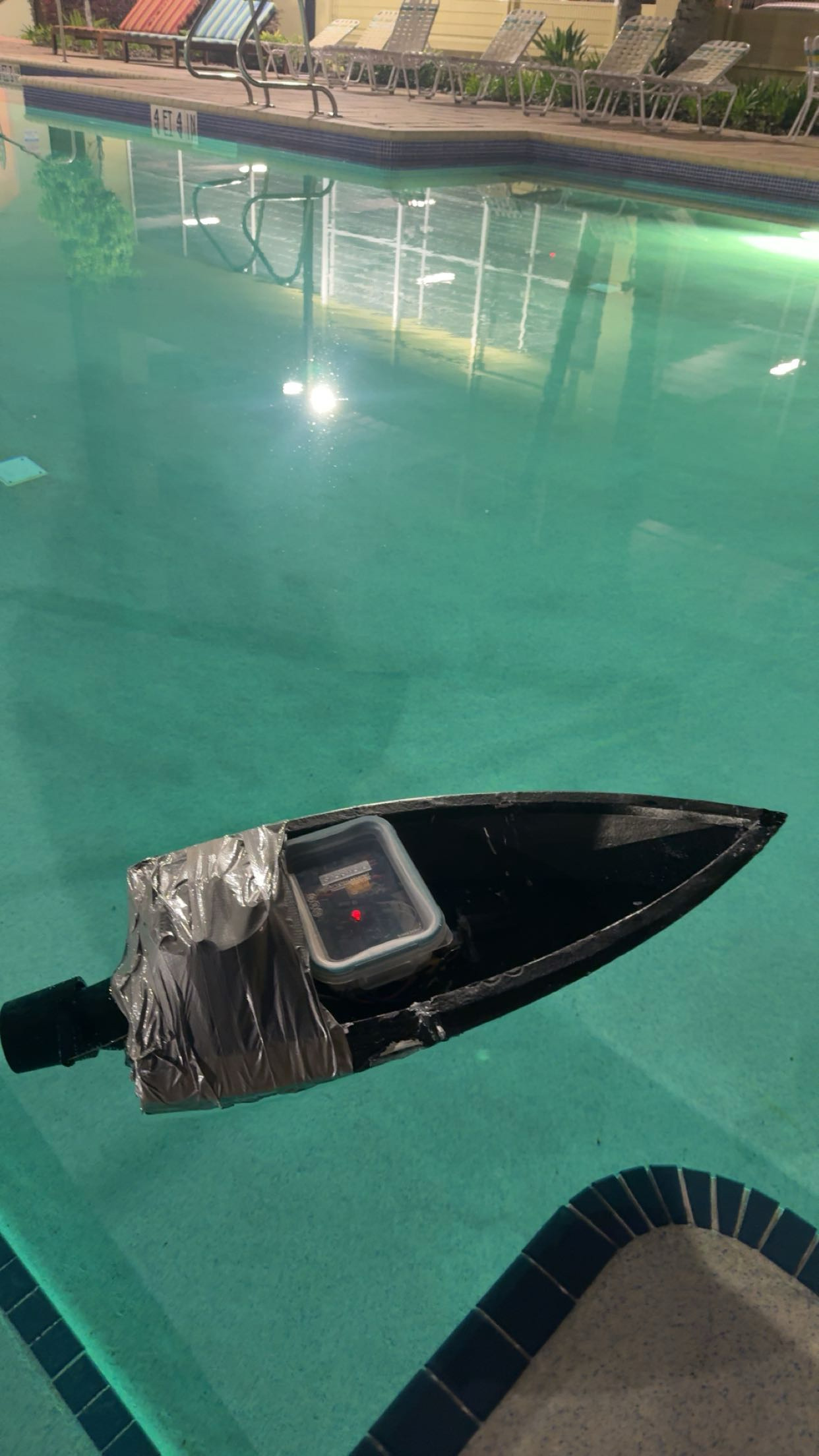 RC Boat at the pool